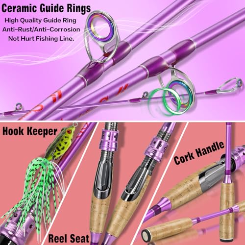 Sougayilang Spinning Rod and Reel Combo - 2-Piece Graphite Fishing Pole with Smooth Reel for Freshwater & Saltwater Great Gifts 1.8ZB+SH2000F by Sougayilang - Used condition - Image 5