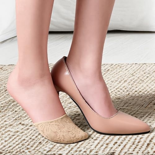 Image of YUXIANLB Ball of Foot Cushion Socks, Women's Toe Cover with Padding, Toe Topper Socks