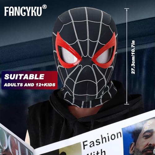 FANCYKU® Halloween Cosplay Spider Mask with Illuminated Moving Eyes Elastic for Kids Adults Party Dressing Up Prop Gift 3 PCS