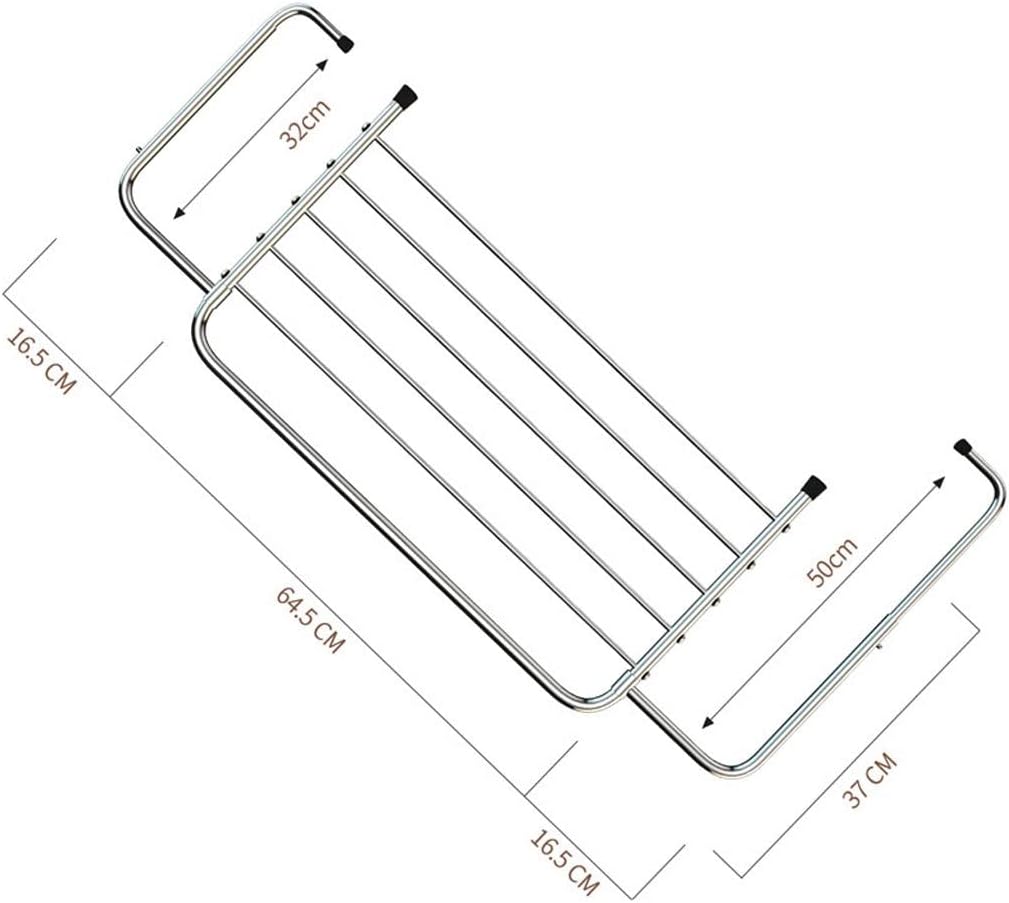 Drying Rack Stainless Steel Multifunctional Clothes Drying Rack Wall-Mounted Window Balcony Indoor Fence Small Clothes Drying Rack Portable Dryer (Brass)