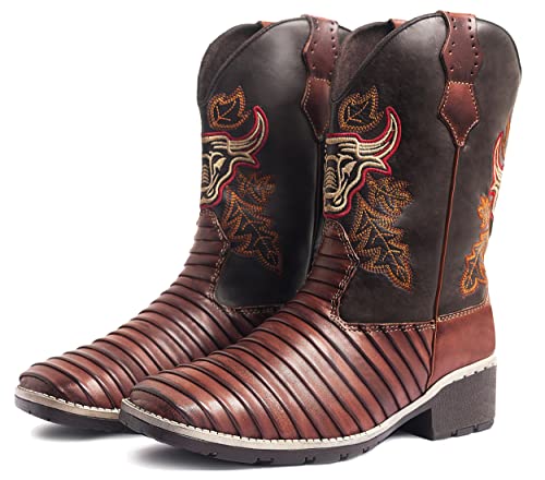 Bota Texana Country Masculina Cano Longo Casco Tatu Marrom 43
