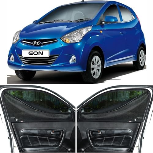 Image of Able Elegant Car Magnetic Sun Shade Curtains with Zipper for Hyundai EON Set of 4 Pcs