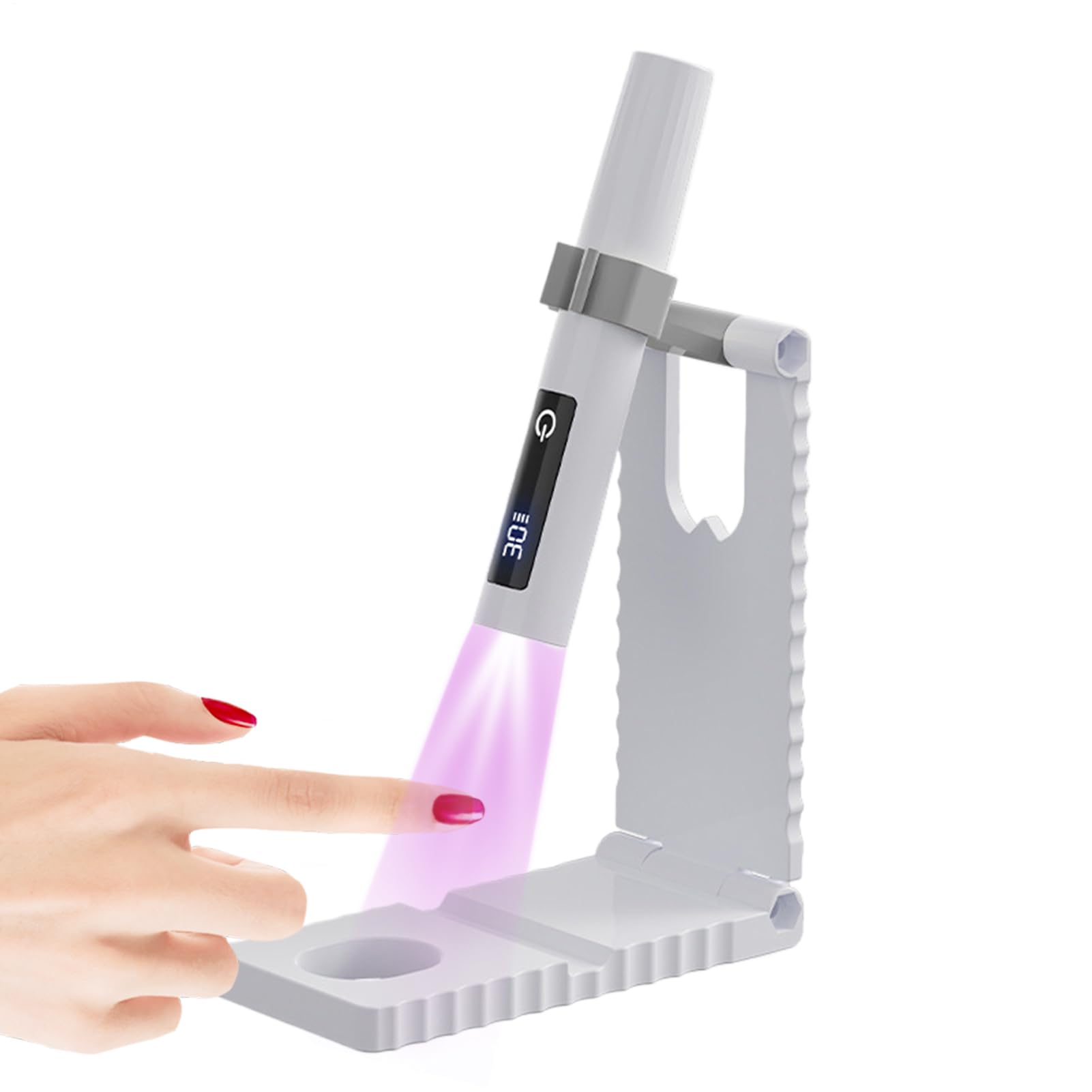 Genérico Lámpara UV Mini de Uñas - Lámpara de Uñas Recargable USB,Con Pantalla LCD Y 2 Temporizadores Para Viaje Casa Y Salón