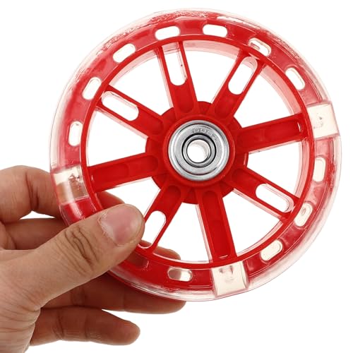 Kit de ruedas de entrenamiento y soporte estabilizador ajustable Wakauto para bicicletas de 12 a 20 pulgadas, soporte de apoyo rojo con ruedas silenciosas para aprender a andar en bicicleta miniatura 3