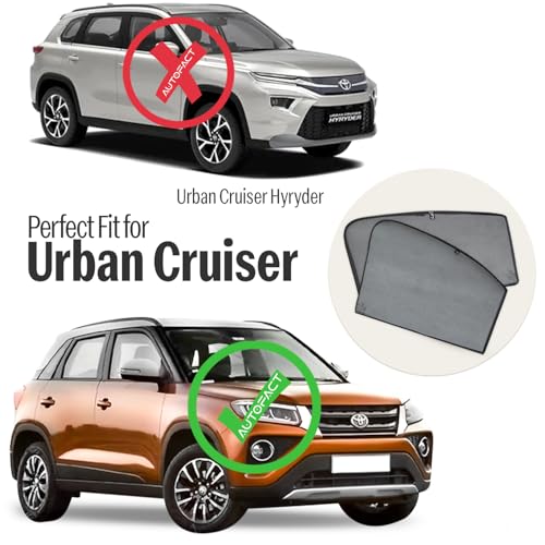 Image of Autofact Car Sunshades for Toyota Urban Cruiser, UV Protection, Useful Car Accessories, Custom fit Sun Shades for Side Windows, Set of 4