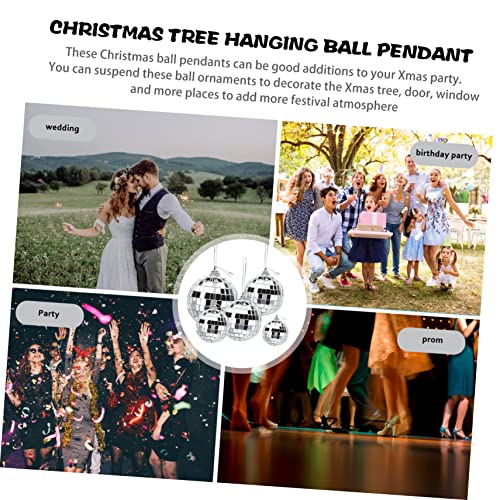 36 piezas Disco reflectante para adornos colgantes plateados para bodas, árboles de Navidad, eventos de baile y decoraciones de banquetes miniatura 6