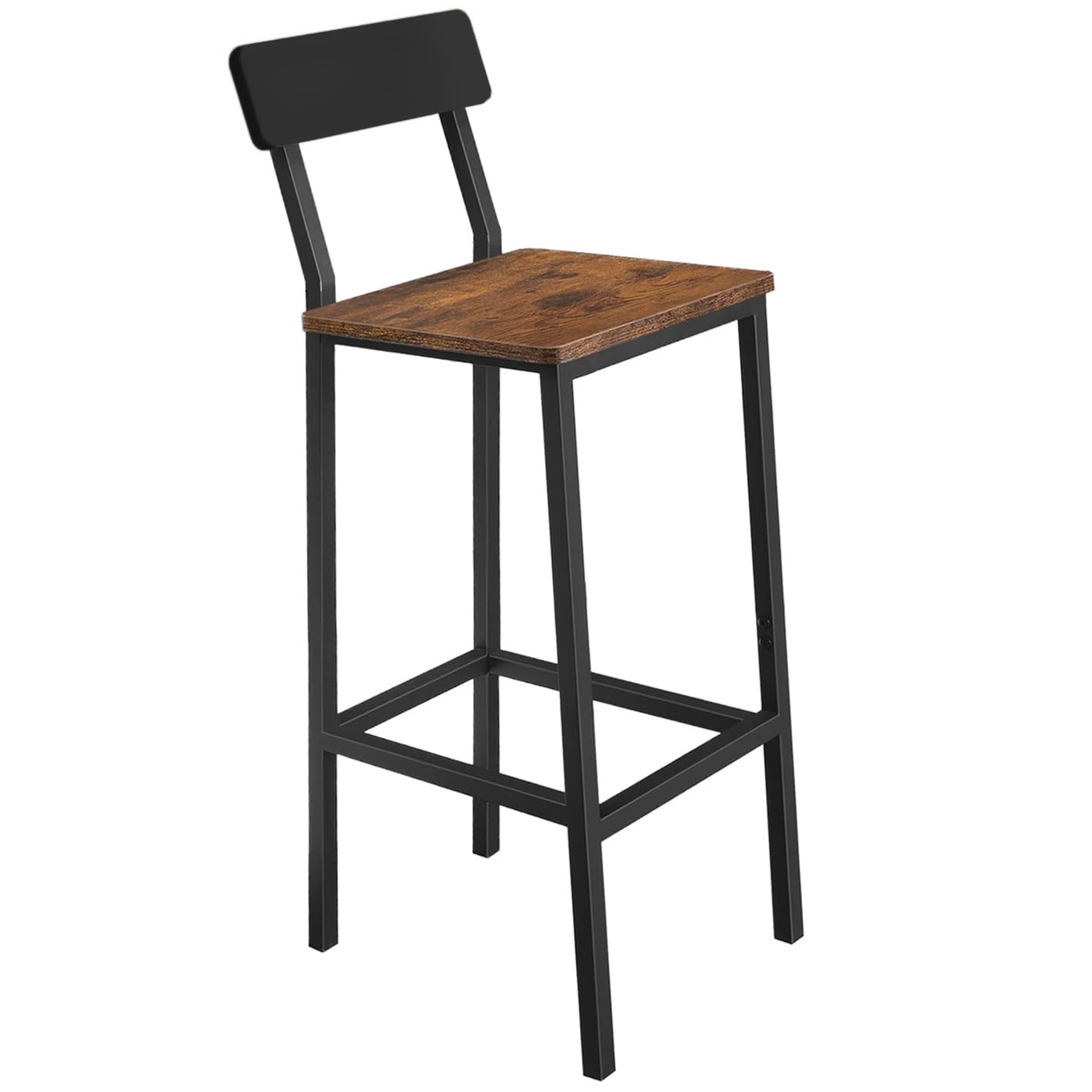 Küchenstühle, Stehhocker, Barhocker, Barhocker Holz, Küchenhocker, Barstuhl, Hocker mit Rückenlehne, Stabiler Hochstuhl für Küche Bar Theke, Industrial Design, rustikal, modern & komfortabel