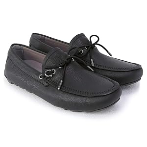 美品 サルヴァトーレ フェラガモ ビジネスシューズ ローファー レザー 黒 Salvatore Ferragamo (サルヴァトーレフェラガモ) レザー