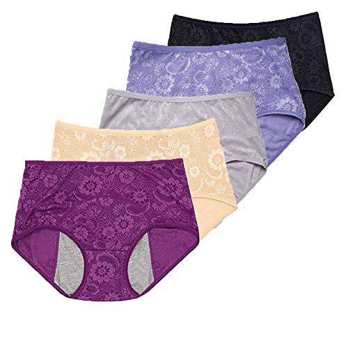 Women Leak Proof Period Panties Incontinence Menstrual Underwear Jacquard Easy Clean Panties US