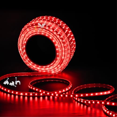Image of Errol led Strip Lights for Home Decoration | Waterproof led Rope Lights | Energy Saving Strip Light for Room | Home Decor Lights for Diwali, Christmas, Outdoor (Red, 5 Meter)