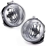 PIT66 Front Bumper Fog Lights, Compatible with 2005-2010 Jeep Grand Cherokee/Compatible with 2006-2010 Jeep Commander Left/Right with Bulb Clear Lens CH2592138, CH2592138, 4805859AA