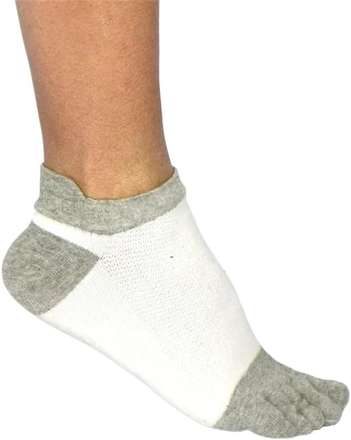 3 Pairs Large Size Toe Socks for Men Combed Cotton Mesh Breathable Athletic Running with Toes EU40-46