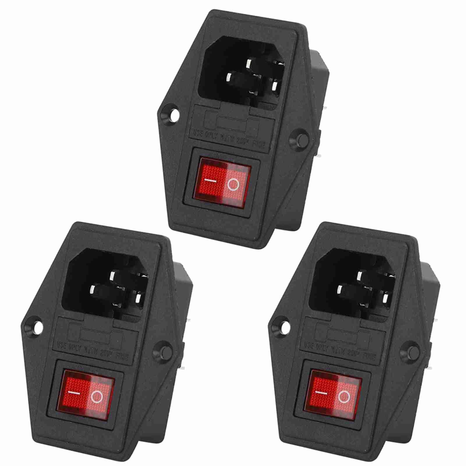 3-biegunowy przełącznik gniazdowy, wtyczka modułu wejściowego AC 16A 250V, wyłącznik bezpiecznikowy, mosiężny przełącznik kołyskowy, gniazdo wtykowe IEC320 C14 z wyłącznikiem (3 PAKIETY)