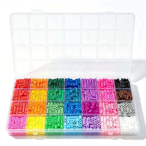 Ywmimn 28 Colors 5mm Fuse Beads Kit2200PCS Melty Beads DIY Craft Supplies for Art Creation and Handmade Projects