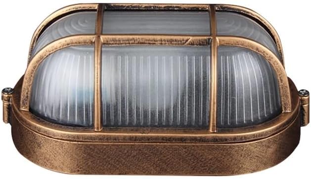 Oval Bulkhead Light Outdoor Wall Light Nautical Design E27 Wall Lampe Vandal-Resistant Wall Mounted/Ceiling Lighting, IP44 Rated - Perfect for Porch, Driveway, Pathways, Patio & Garden