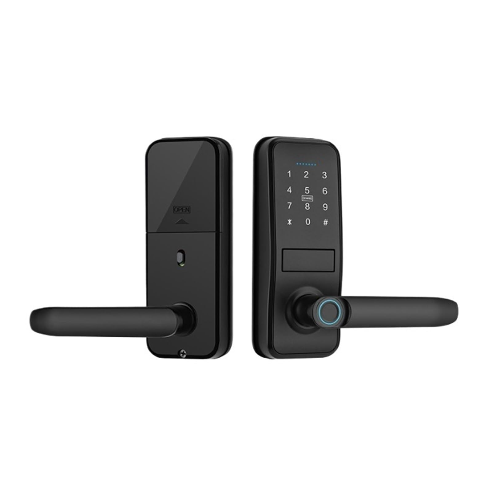 Cerradura de puerta inteligente con teclado de huellas dactilares con asa, entrada sin llave, cerradura electrónica de fácil instalación para oficina