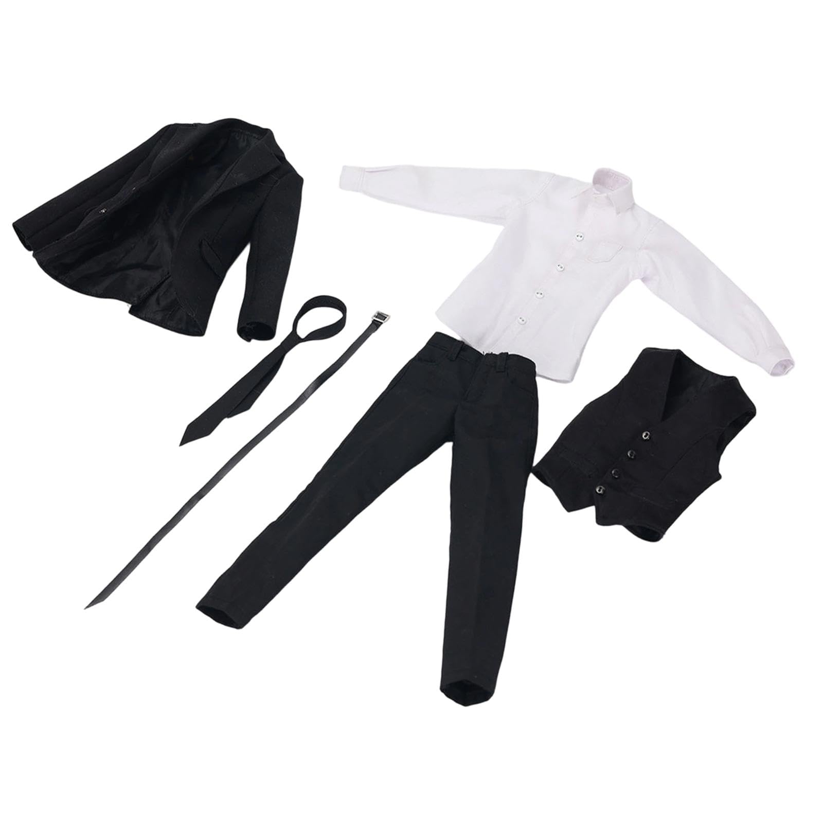 Oshhni 1/6 Figuren Herrenanzug Mini-Kleidung Anziehpuppen Realistische leichte Puppenkleidung Uniform für 12 Zoll männliche Figuren Körperzubehör