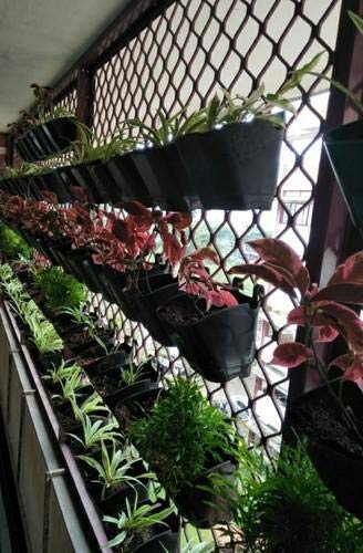 Image of Vertical Wall Hanging Garden Pots (Brown) - 10 Pots |Ideal for Vegetables, Herbs, and Flowers | Perfect for Outdoor Use & Indoor Use Space-Saving Planters