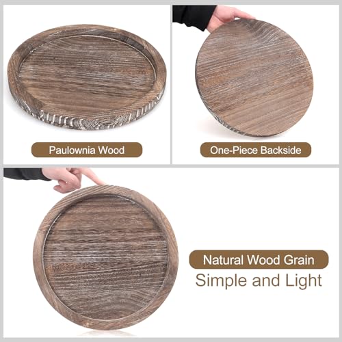 Round-Decorative-Wood-Trays-for-Coffee-Table-Counter-Farmhouse-Kitchen-Home-Decor-Centerpiece-Small-Wooden-Candle-Holder-Tray-Circular-Serving-Platter-Circle-Rustic-Dining-Table-Bathroom-Perfume-Tray Round Decorative Wood Trays for Coffee Table Counter Farmhouse Kitchen Home Decor Centerpiece Small Wooden Candle Holder Tray Circular Serving Platter Circle Rustic Dining Table Bathroom Perfume Tray