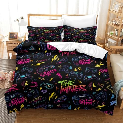 Housse de Couette Palais 260x220 Anti-Plis avec Fermeture Éclair