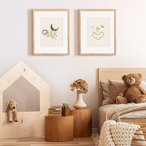 Image of upsimples 16x20 Picture Frame, Display Pictures 11x14 with Mat or 16 x 20 Without, Wall Hanging Poster Frame, Natural Style, 1 Pack