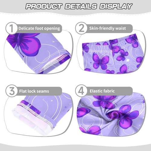 Girls' Leggings Butterfly Purple Kids Yoga Tights Pants 1 Pack 23032353