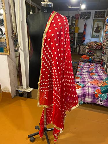 Wholesale Lot Of Solid Color Dupatta, Bandhej Dupatta tapara Silk Bandhani Bandhej Women Heavy Dupatta with Lace & latkan4