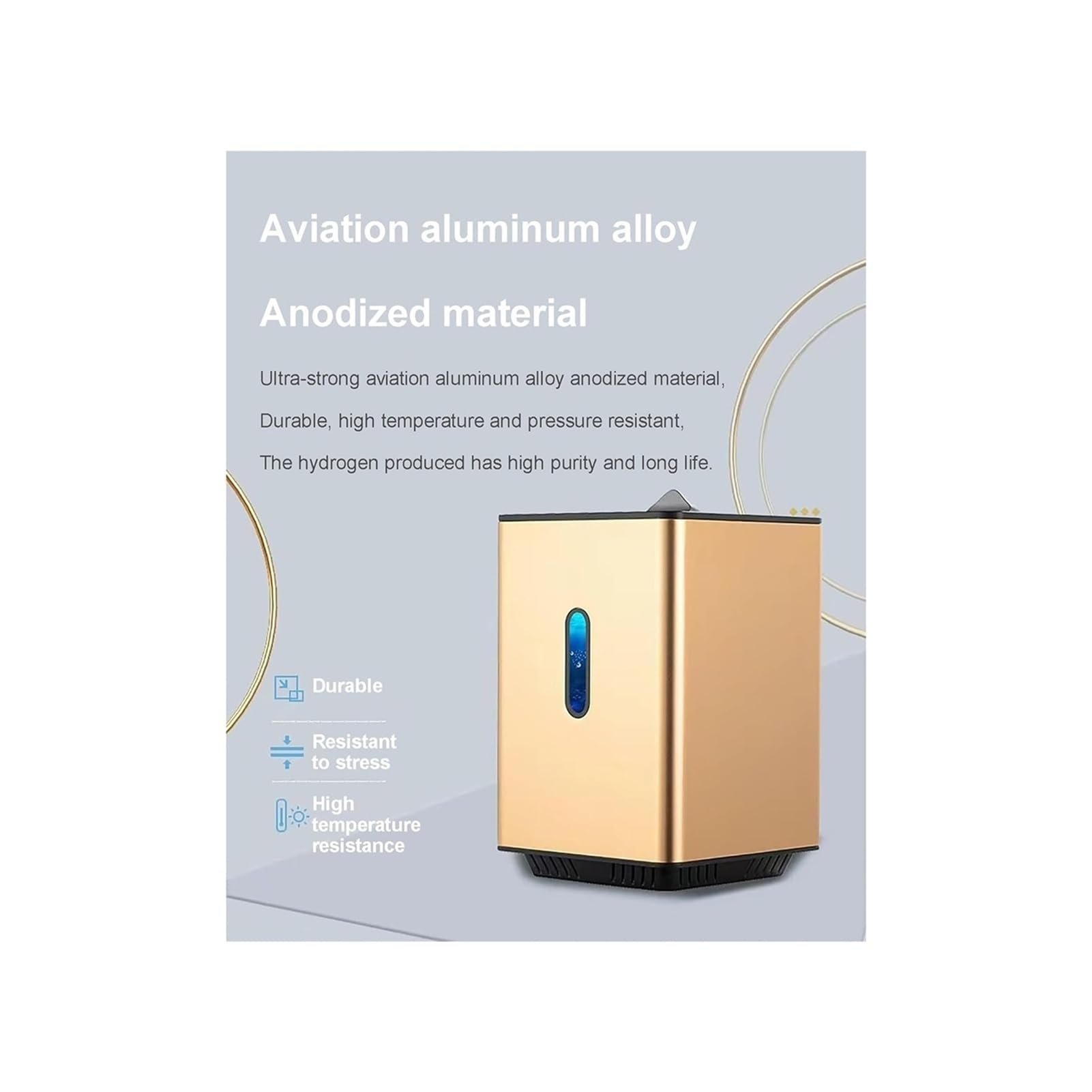 Urządzenie Inhalacji Wodorem, Inhalator Wodoru H2 O Wysokiej Czystości 99,99%, Inhalator H2 Dwoma, Technologia SPE/PEM, Generator Wody Bogatej Wodór Użytku Domowego(150ml/min)