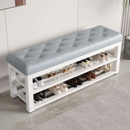 Banc de couloir élégant pour chambre et salon meuble d'entrée bi-matière moderne