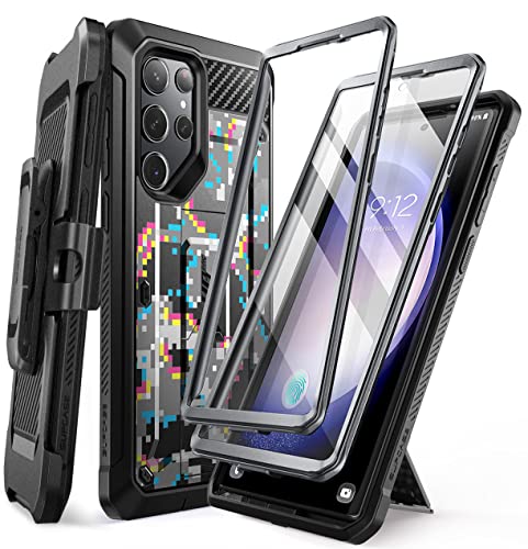 Image of SUPCASE Unicorn Beetle Pro Case for Samsung Galaxy S23 Ultra 5G (2023), [Extra Front Frame] Full-Body Dual Layer Rugged Belt-Clip & Kickstand Case with Built-in Screen Protector (CamoGlitch)