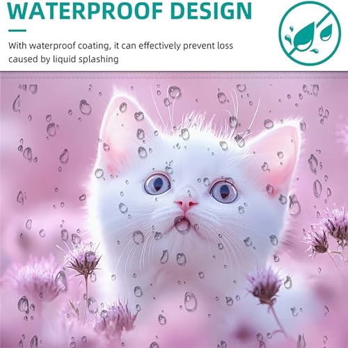 Tapis de souris imperméable rose 1500x800mm avec base caoutchouc antidérapant - 5