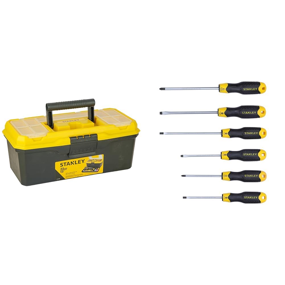 STANLEY 1-71-948 13 Organised Maestro Heavy-Duty Portable Plastic Essential Toolbox with Clear Top (B0BFD76HT5) Amazon Price History, Amazon Price Tracker