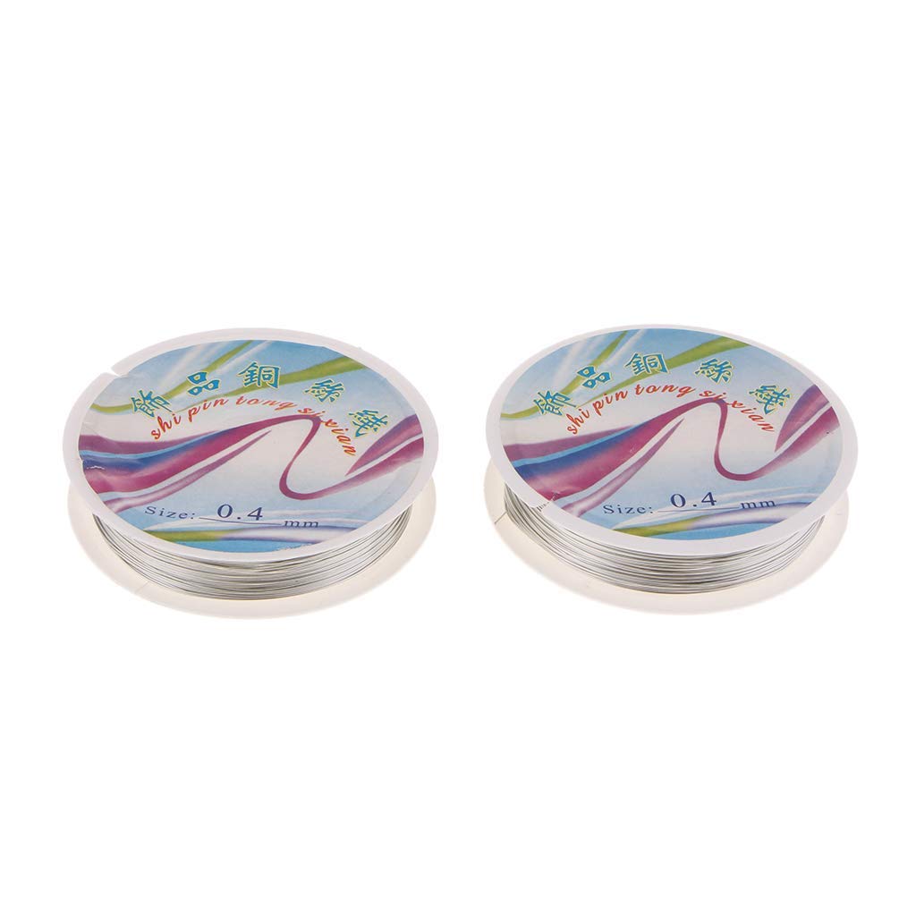 Lot de 2 rouleaux de fil de cuivre pour bijoux - 0,4 mm (0,3 mm)