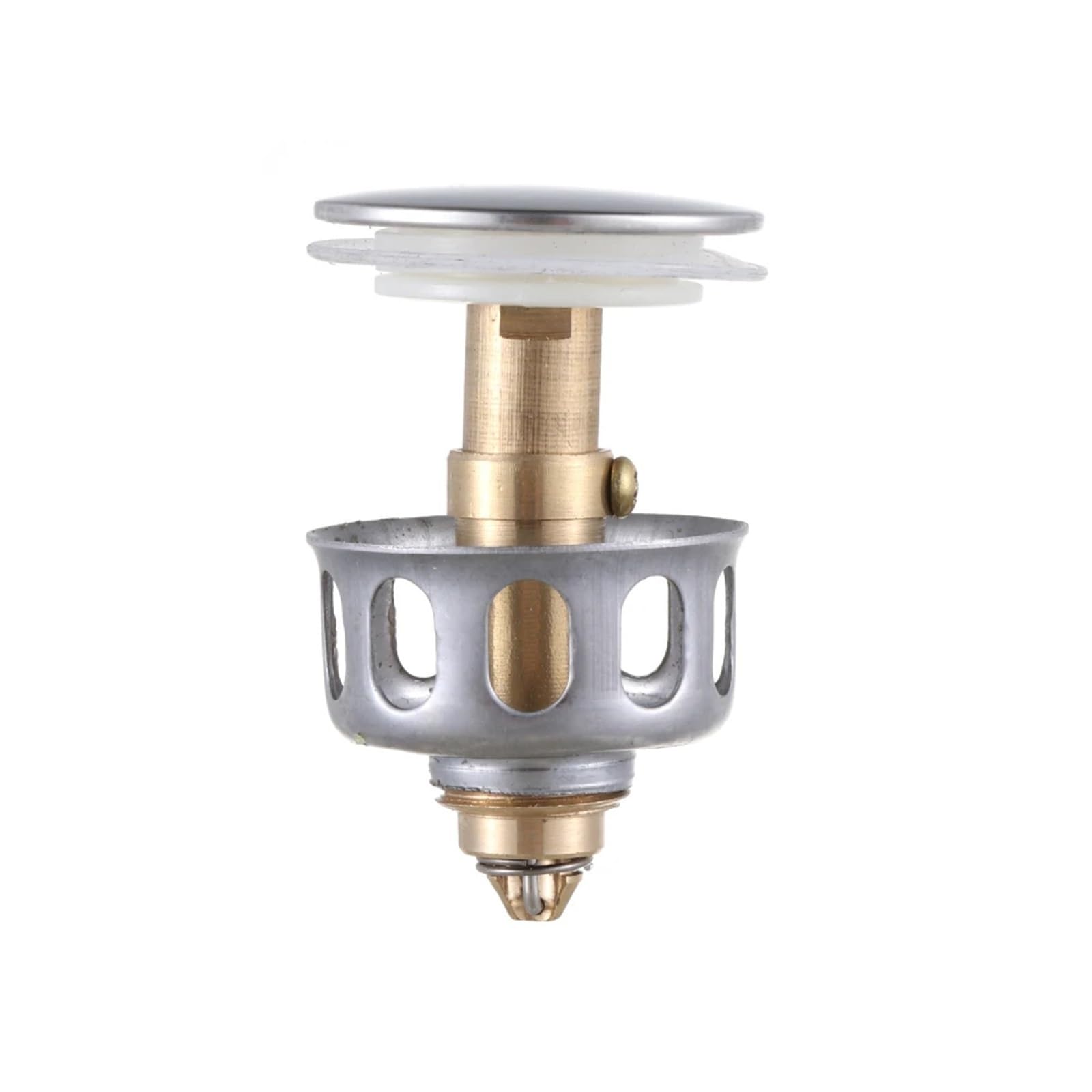 Universal Wash Basin Bounce Drain Filter Up Bathroom Sink Plug With Anti-clogging Basket Stopper Accessories For Bathtub