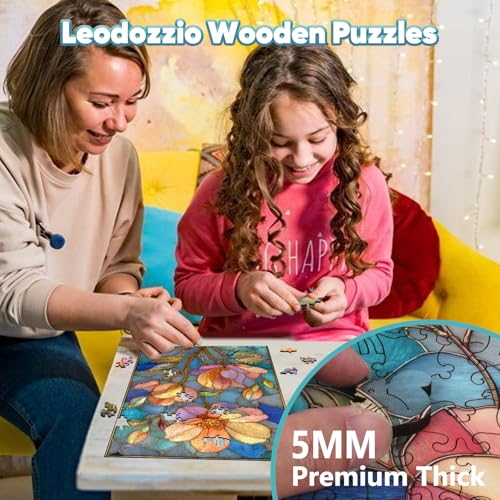 Rompecabezas de madera Leodozzio, 200 piezas, diseño floral suave rosa, 12,5 x 8,7 pulgadas, arte para pared, rompecabezas relajante para adultos y adolescentes miniatura 3