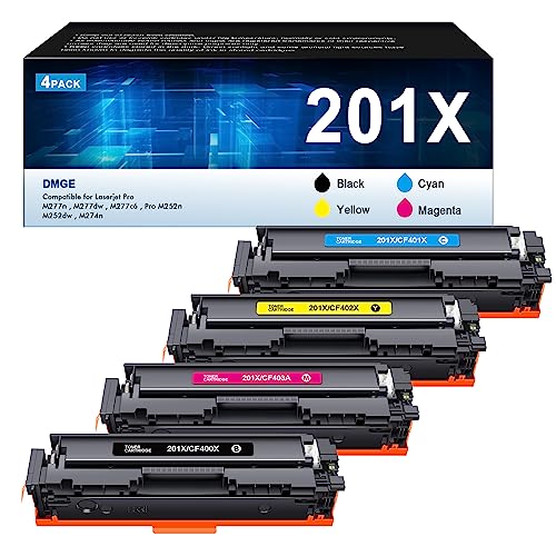 Toner Cartridges 4 Pack for HP 201X (Black & Color) for M277/M252