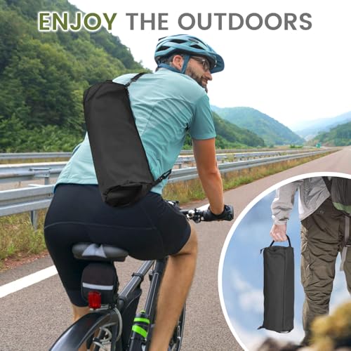 OKYUK Campingstuhl Faltbar,Leichter und Bequemer Camping Stuhl für Outdoor Abenteuer, Tragbarer Campingstühle Klappstuhl,Dreistufige Höhenverstellung, mit Umhängetaschen und Handtaschen (Schwarz)