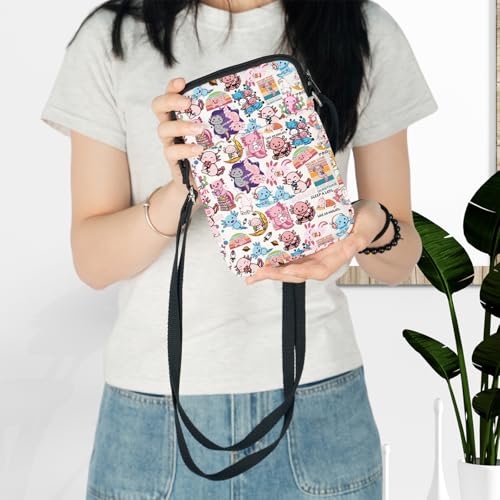 LEVLO Cute Axolotl Crossbody Bag Bobalotl Fans Gift Gamesolotl Lover Shoulder Bag Salamander Merchandise3