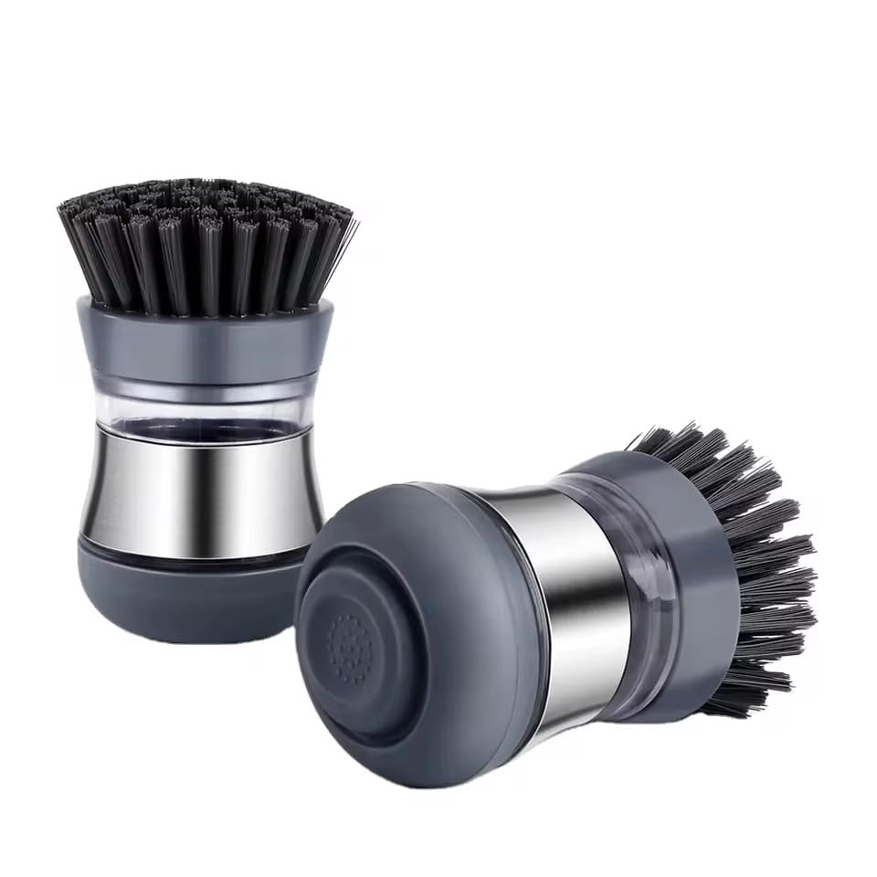 DAVAY Cepillo Dispensador de jabon Friegaplatos - Cepillo Limpieza hogar con dispensador de jabon - Cepillo para Limpieza de Platos