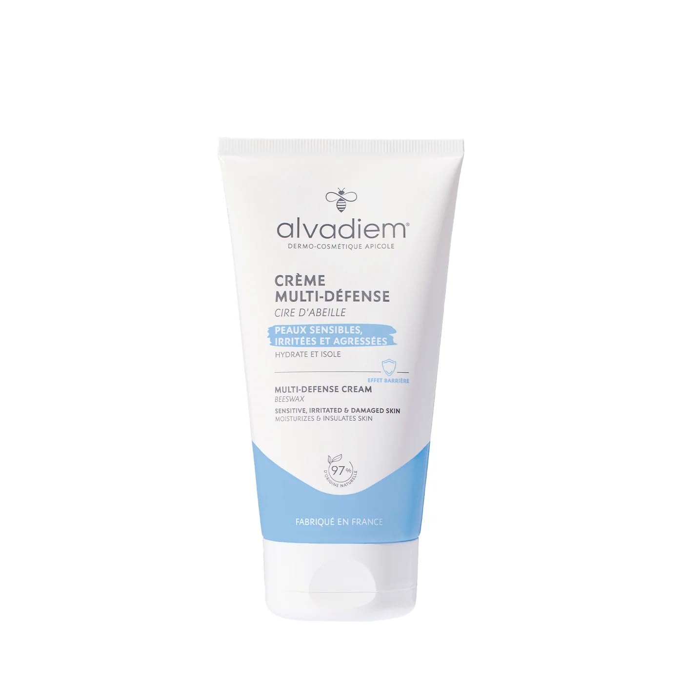 ALVADIEM Multi-Defensive Cream 150 ml with Beeswax – Protective & Caring Cream for Sensitive Skin – Helps Prevent Irritation, Redness & Chilblains – Made in France