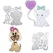 Produktbild 2 Pcs Stanzschablone Tier Scrapbooking Katzen Vogel Hund Stanzformen Metall Papier Dekoration für DIY Grußkarte Postkarte Album Kartenherstellung (Hund, Elefant)