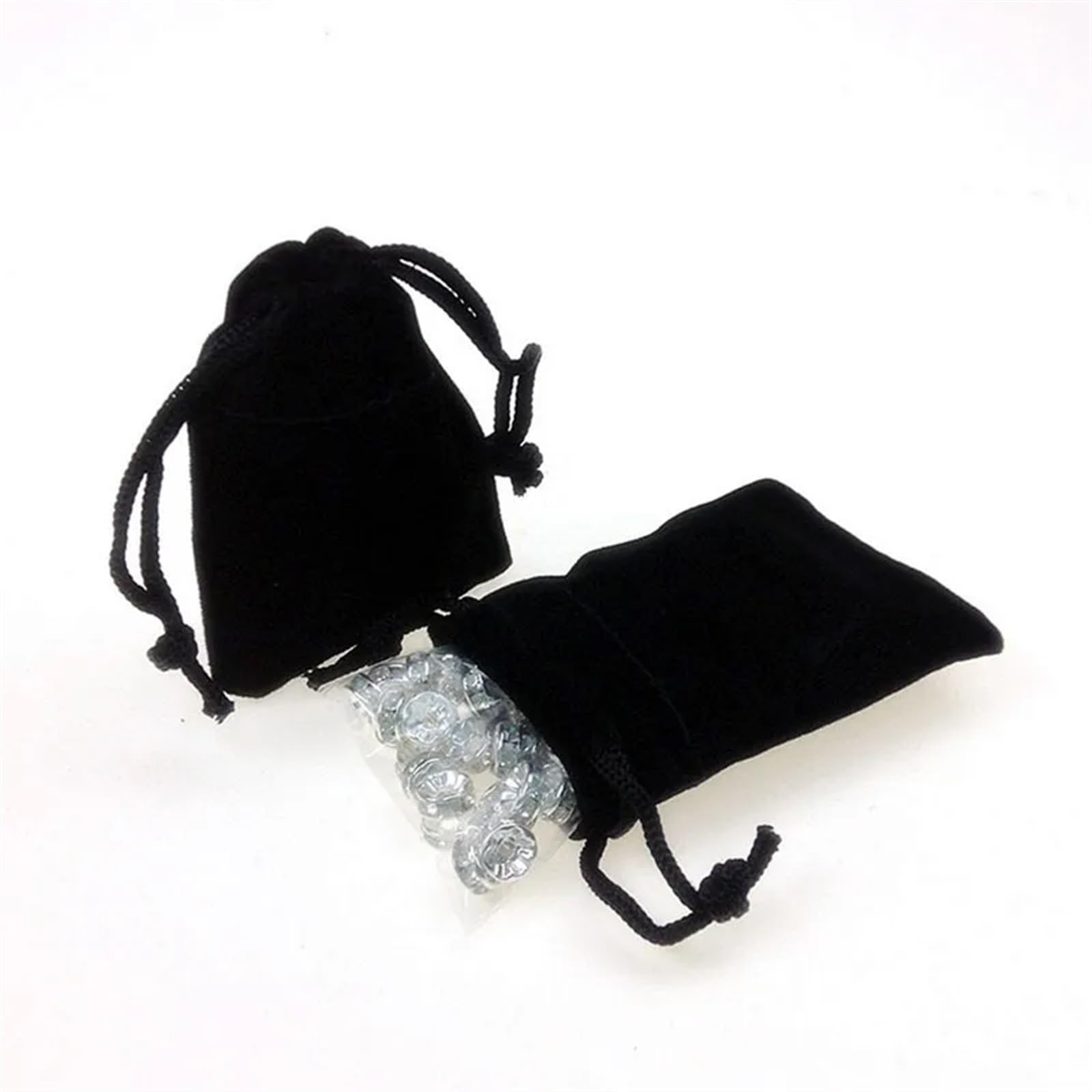 Pequeñas Bolsas de Regalo 50 Uds 5x7 7x9 9x12 13x18 15x20 17x23cm bolsa de terciopelo joyería cordón negro bolsas de franela bolsas de regalo de Perfume decorar(Rose red,8x10cm)