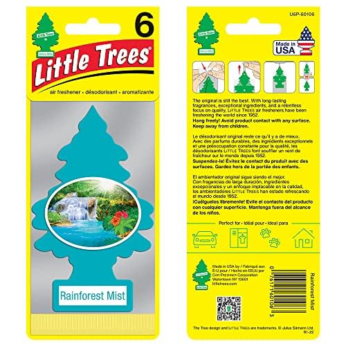 Image of Little Trees Rain Forest Air Freshener (Pack of 24) | Tree-Shaped Hanging Design | Ideal For Car, Home, Wardrobes etc | Imported from USA