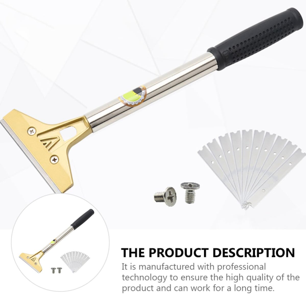 Uonlytech Raspador para Eliminar Manchas Sólidas de Limpieza Manual de Aleación de Aluminio y Acero Diseño Ergonómico en Talleres y Pintura