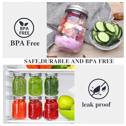 Encheng 16 Pack Regular Mouth Mason Jars 16 oz with Lids,Pint Canning Jars with Metal Lids and Bands, Vintage Glass Mason Jar for Centerpieces,Preserving,Fermenting,Jelly, Jam,Candy, DIY Crafts