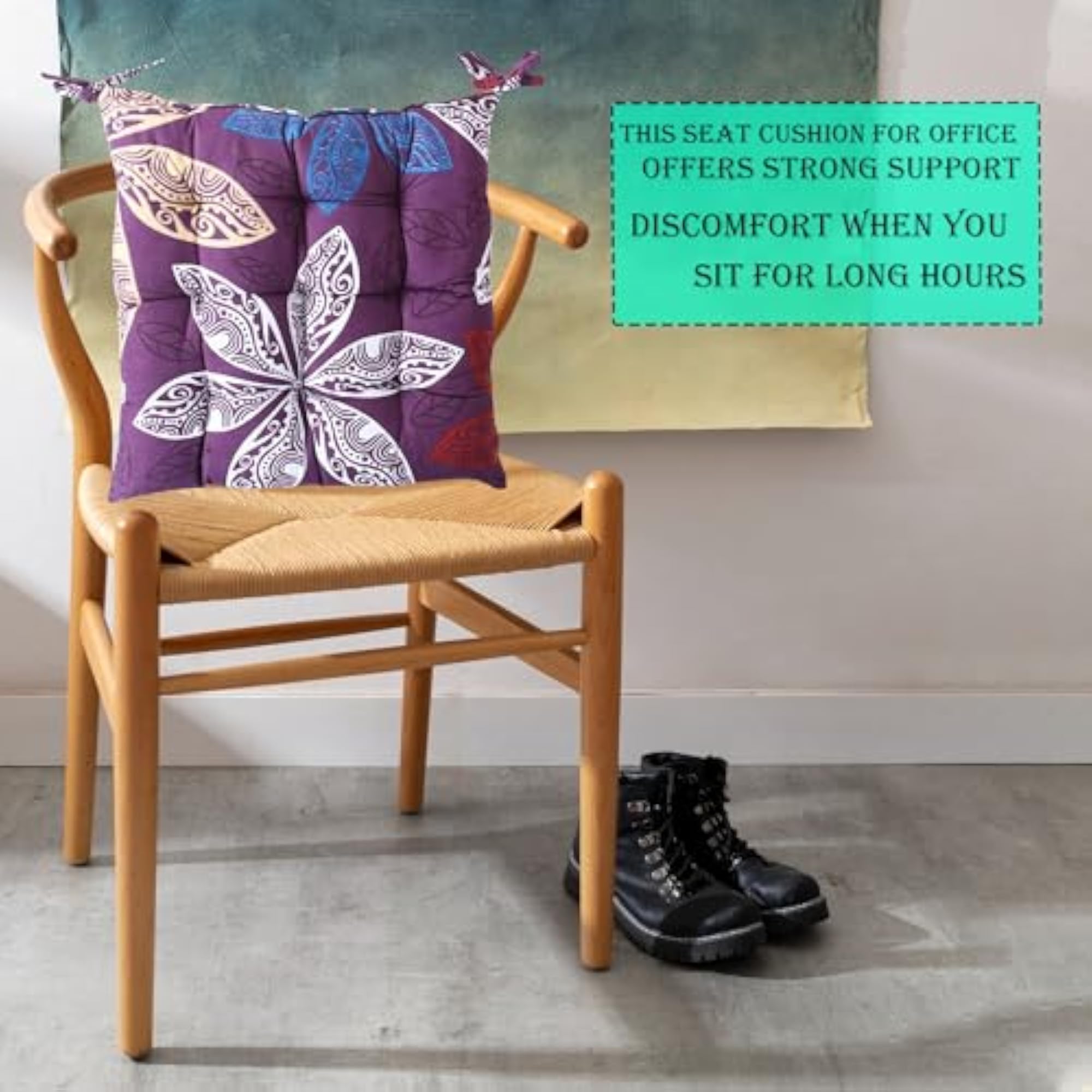 Comfort Microfiber Chair Cushion with Flower Print
