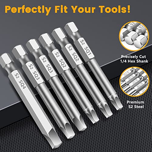 MulWark Robertson Square Allen Wrench Drill Bits Set 10PC Screwdriver Bit Set - image 4