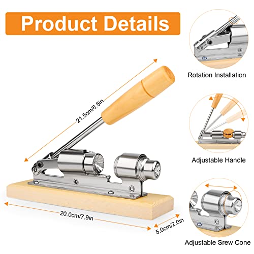 ChromLives Schiaccianoci Acciaio Inox Schiaccianoci Cracker di Noci Pinze di Noce con Manico a Base di Legno Strumento Aperto per Noci, Castagne, Noci Pecan, Nocciole, Mandorle, Noci del Brasile - immagine 3