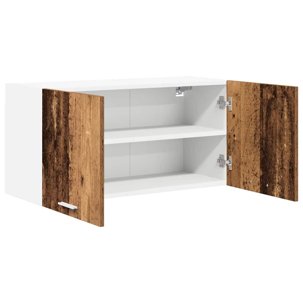 Szafka wisząca z materiału drewnopochodnego o wyglądzie starego drewna, 80 x 31 x 40 cm, z dużą ilością miejsca do przechowywania, 2 drzwi, nowoczesna szafka kuchenna do kuchni i jadalni