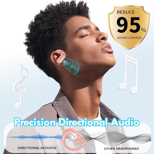 Image of kurdene Wireless Earbuds Bluetooth Headphones Sport,Over Ear Buds with Deep Bass Sound,60Hrs Playtime Earphones Redesigned Comfort Fit with Earhooks for Running,Meeting,Workout-Pink